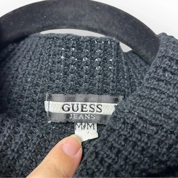 Guess Jeans Black Knit Long Sleeve Sweater M - Picture 3 of 3